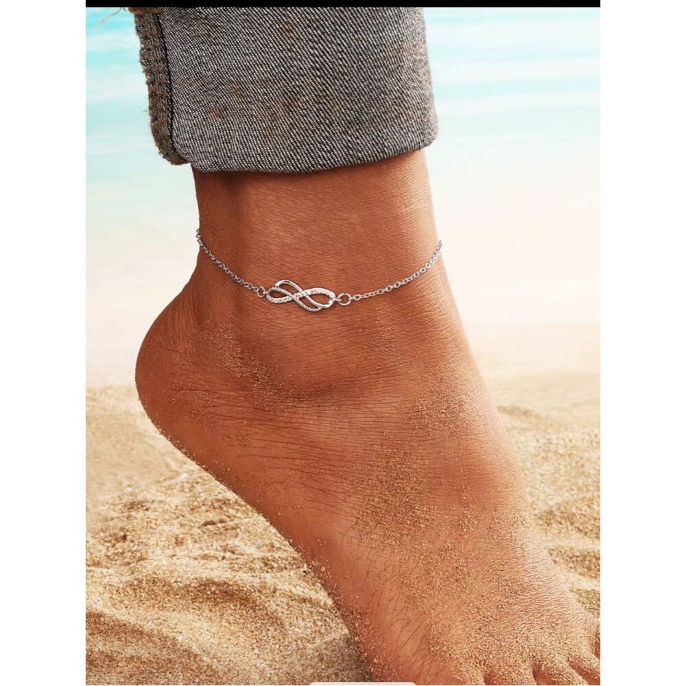 Infinite Symbol Silver Anklet NWT